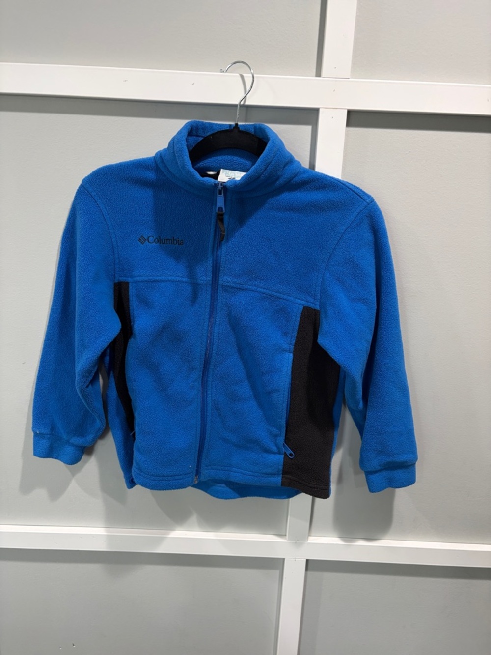Columbia  Kids Youth Boys Size 8 Fleece Jacket Blue Black Full Zip Small